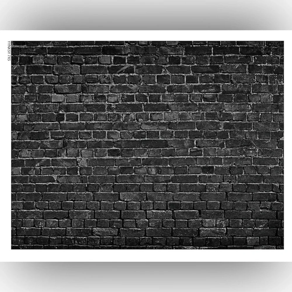 Black Brick Wall Background , 5 x 7, Photography Props Brick Birthday Party